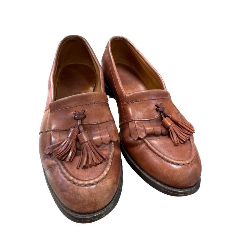 Allen Edmunds men’s brown leather Newport edition tassels shoes loafers size 8.5